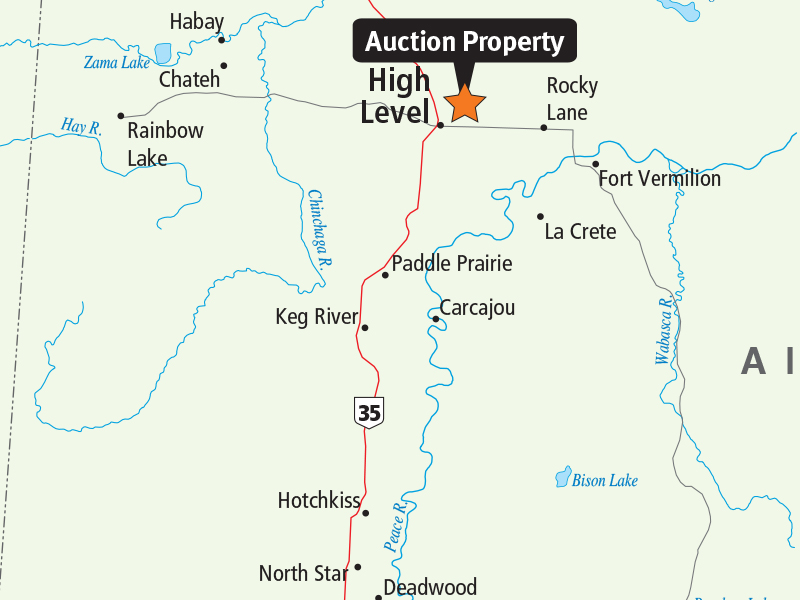 Home quarter and (7) quarters of farmland for sale in High Level, AB