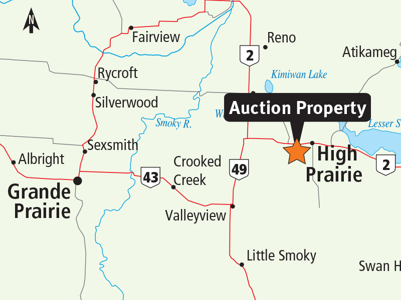 Home quarter & farmland for sale near High Prairie, AB Ritchie Bros