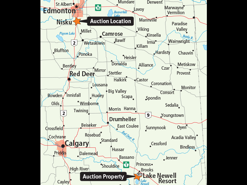 Lake lots and a storage lot for sale at Lake Newell, AB Ritchie Bros