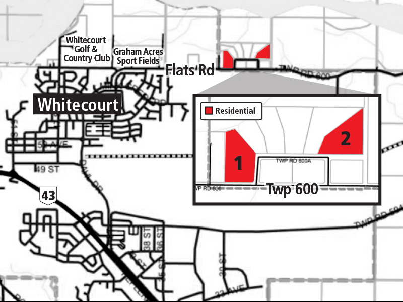 Two country residential acreages for sale at Whitecourt, AB Ritchie